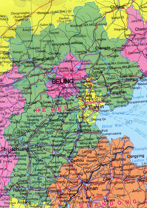 Mapa de Hebei
