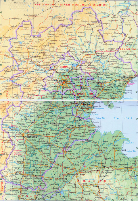 Physical map of Hebei