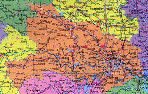 Mapa de Hubei