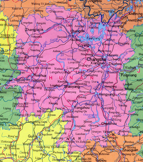 Hunan Province Map, China