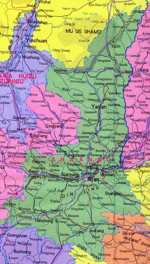 Mapa de Shaanxi Mapa de Shaanxi