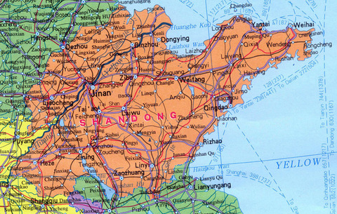 Mapa de Shandong