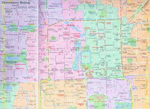 Mapa del centro de la Ciudad de Pekín