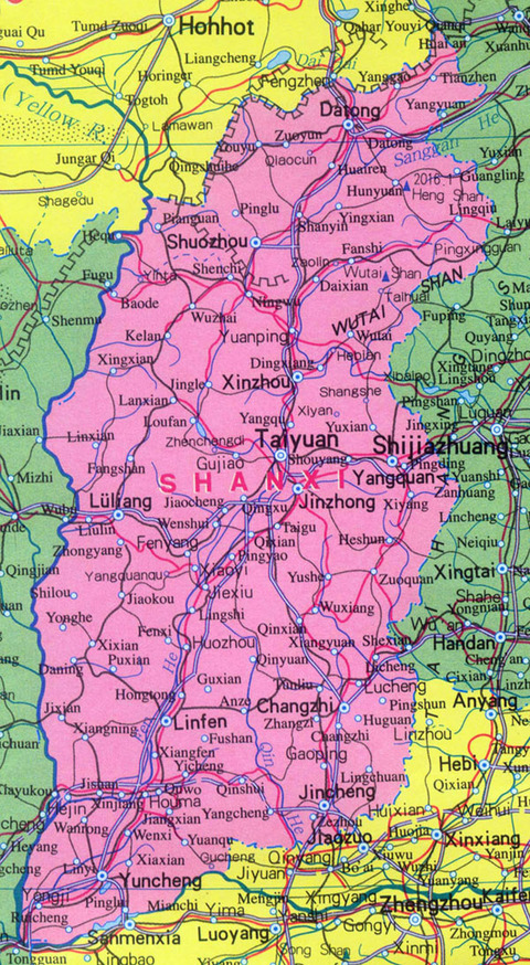 Mapa de Shanxi