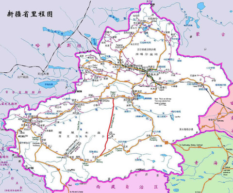 Xinjiang Map, China
