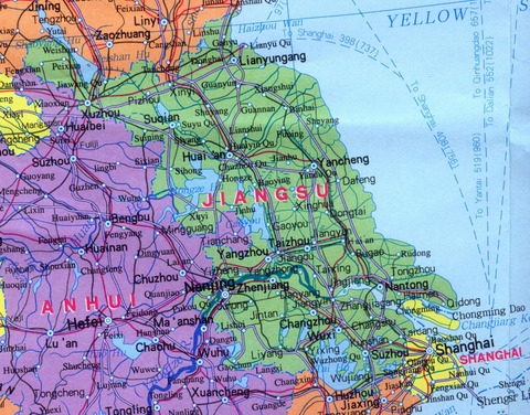 Jiangsu Province Map, China