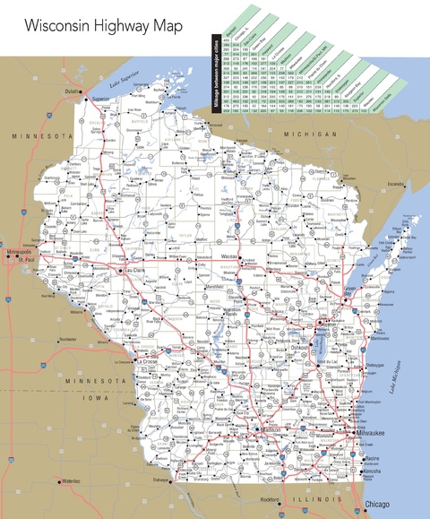 Mapa de Wisconsin