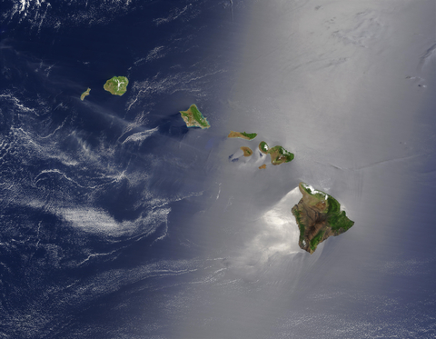 Imagen satelital de Hawái