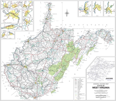 Mapa de carreteras de Virginia Occidental