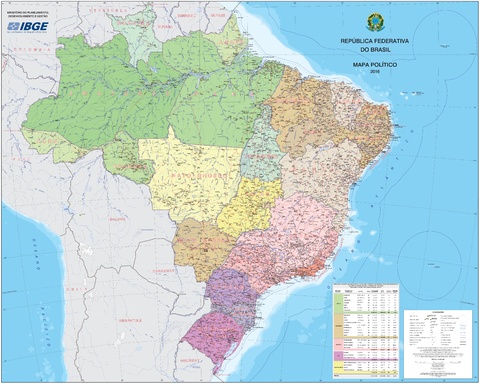 Map of Brazil with its states