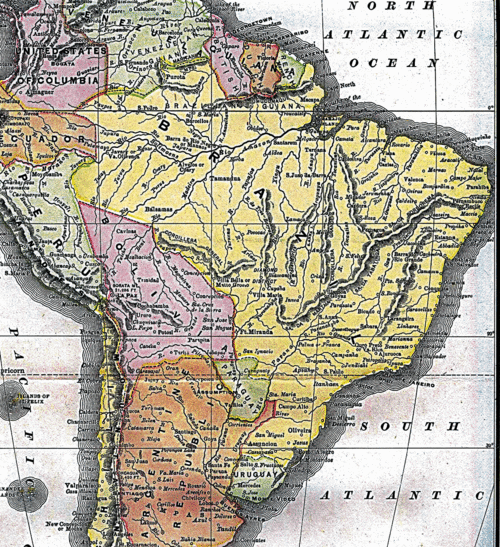 Mapa de Brasil durante la Primera República, 1892 Mapa de Brasil durante la Primera República, 1892
