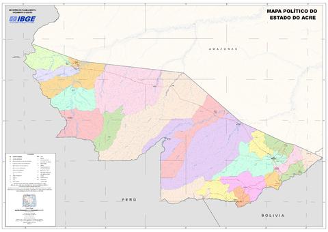 Mapa politico del Estado del Acre