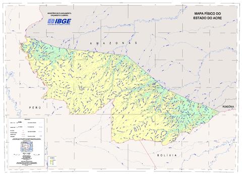 Mapa físico del Estado del Acre