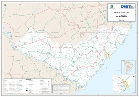 Mapa de carreteras del Estado de Alagoas