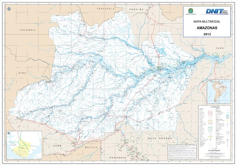 Mapa de carreteras del Estado del Amazonas