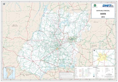 Mapa de carreteras del Estado de Goiás