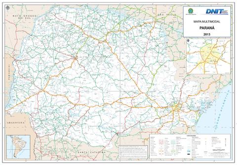 Mapa de carreteras del Estado de Paraná
