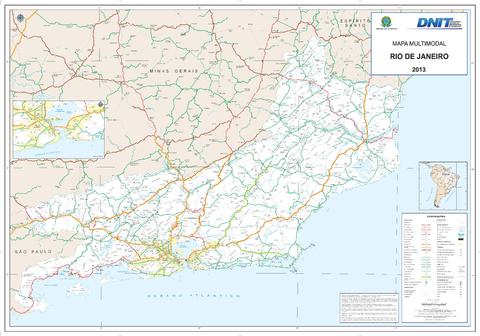 Mapa de carreteras del Estado de Río de Janeiro