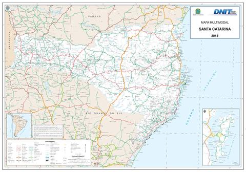 Mapa de carreteras del Estado de Santa Catarina