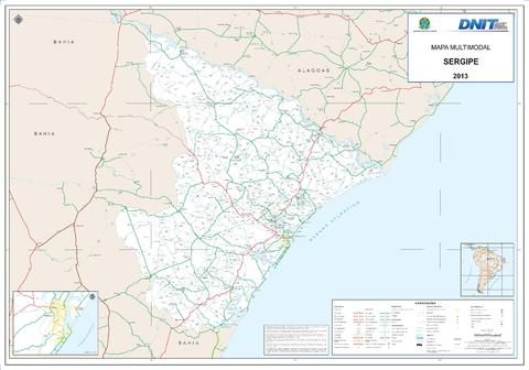 Mapa de carreteras del Estado de Sergipe