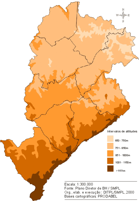 Zonificación altimétrica de Belo Horizonte