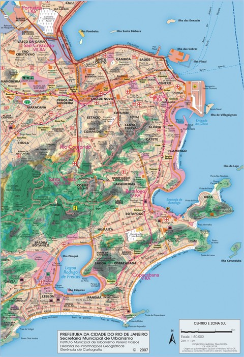 Mapa turístico del centro de Río de Janeiro