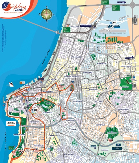 Mapa turístico de Porto Alegre