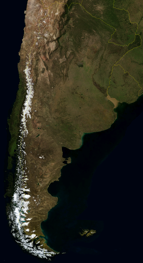 Satellite image of Argentina Satellite image of Argentina