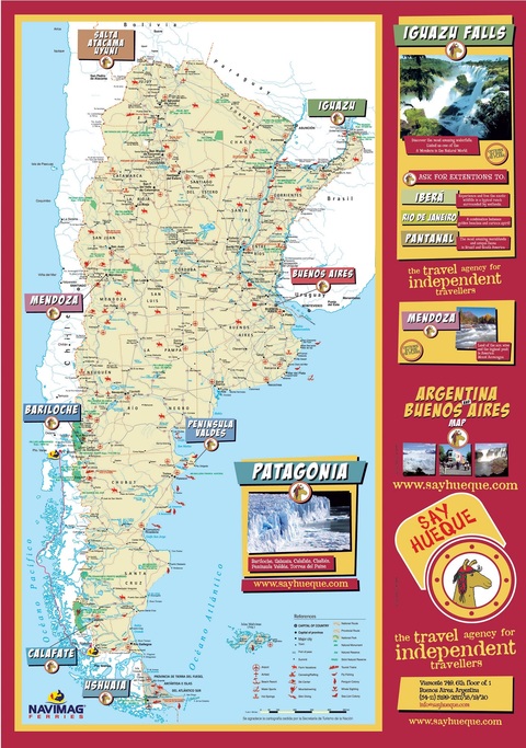 Mapa turístico de Argentina