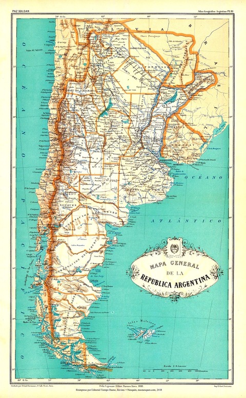 Mapa general de la República de Argentina