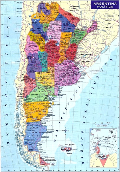 Political map of Argentina