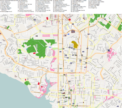 Mapa turístico de Manaos