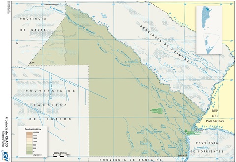 Physical map of the Province of Chaco, Argentina