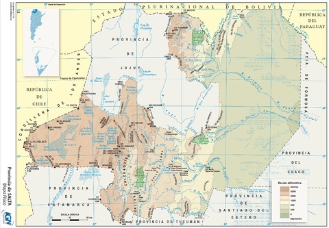 Physical map of the Province of Salta, Argentina