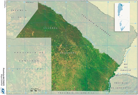 Mapa satelital de la Provincia del Chaco, Argentina