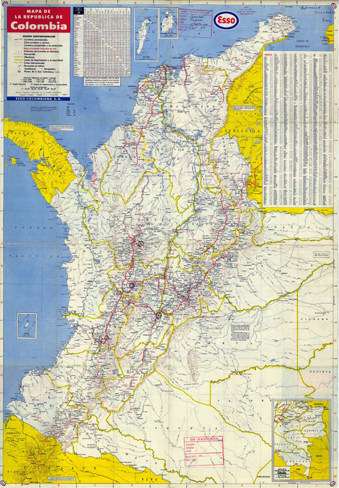 Map of Colombia and its cities