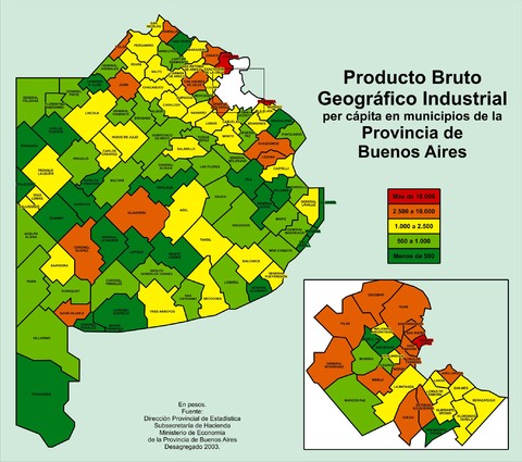 Industrial Geographic Gross Product by inhabitant of the province of Buenos Aires