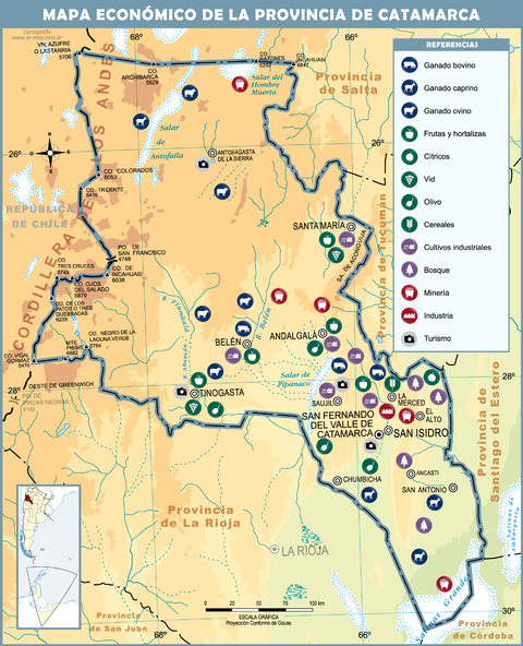 Mapa económico de la Provincia de Catamarca