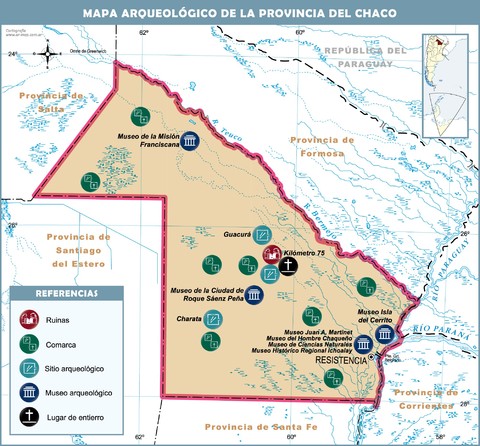 Mapa arqueológico de la Provincia del Chaco