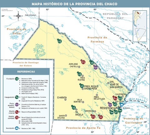 Historical map of the Province of Chaco