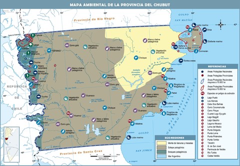 Environmental map of the Province of Chubut