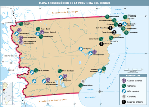 Archaeological map of the province of Chubut