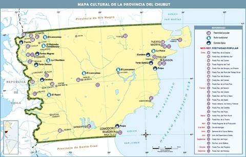 Mapa cultural de la Provincia del Chubut