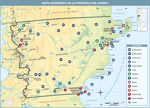 Mapa económico de la Provincia del Chubut