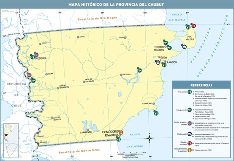 Mapa histórico de la Provincia del Chubut