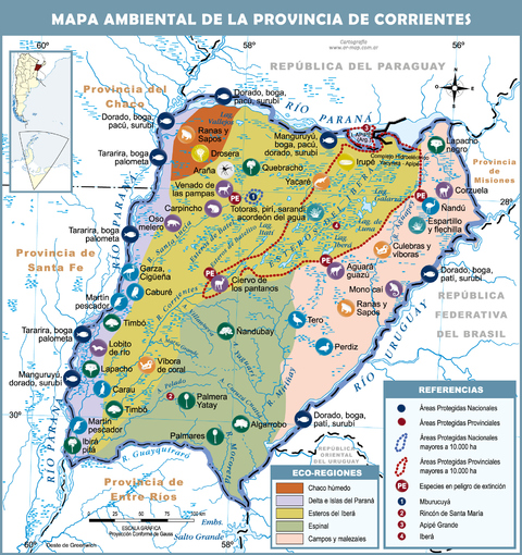 Environmental map of the Province of Corrientes