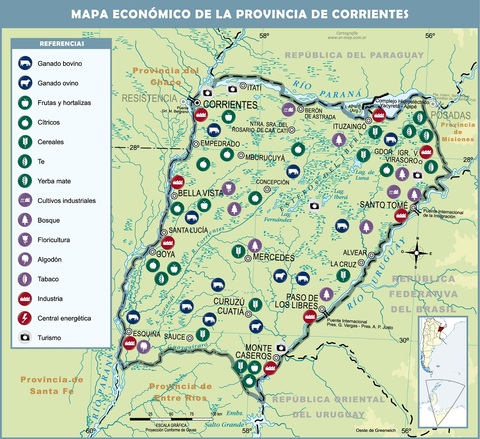Mapa económico de la Provincia de Corrientes
