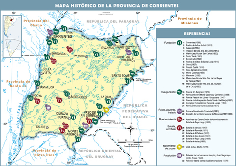 Historical map of the Province of Corrientes