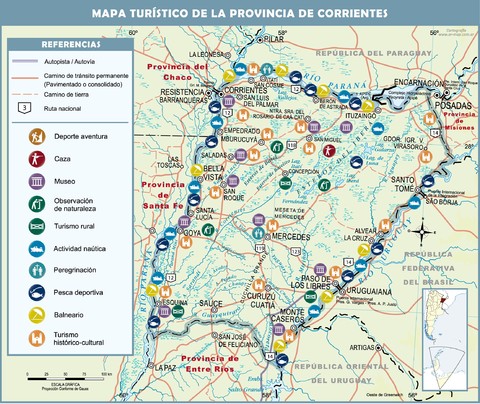 Tourist map of the Province of Corrientes Tourist map of the Province of Corrientes