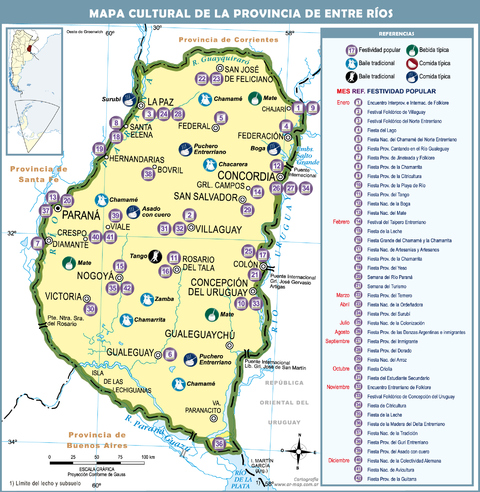 Mapa cultural de la Provincia de Entre Ríos, Argentina